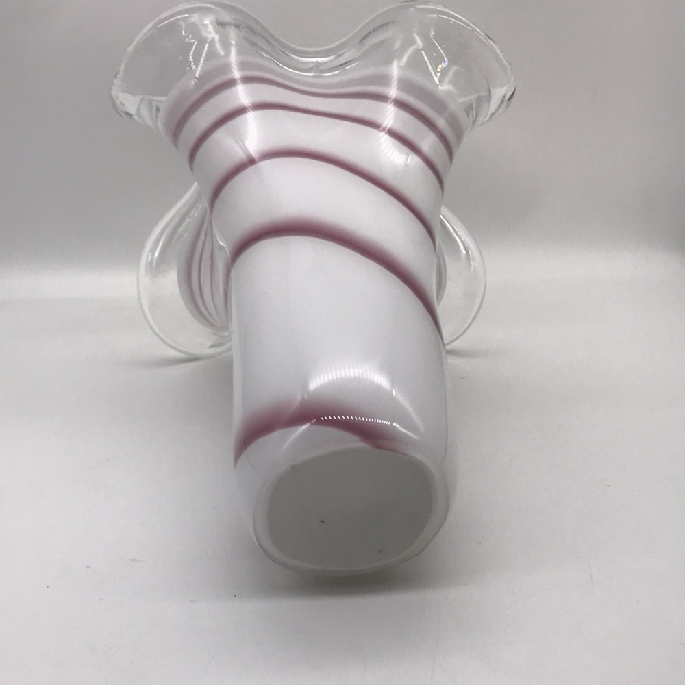 Hand Blown Murano Wave Glass Swirl looking Vase Perfect Condition Very Heavy - Picture 6 of 7